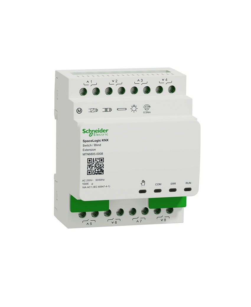 کنترلر هوشمند پرده/سوئیچ 8 کاناله 16 آمپر Extension اشنایدر سری ماژولار SpaceLogic MTN6805-0008