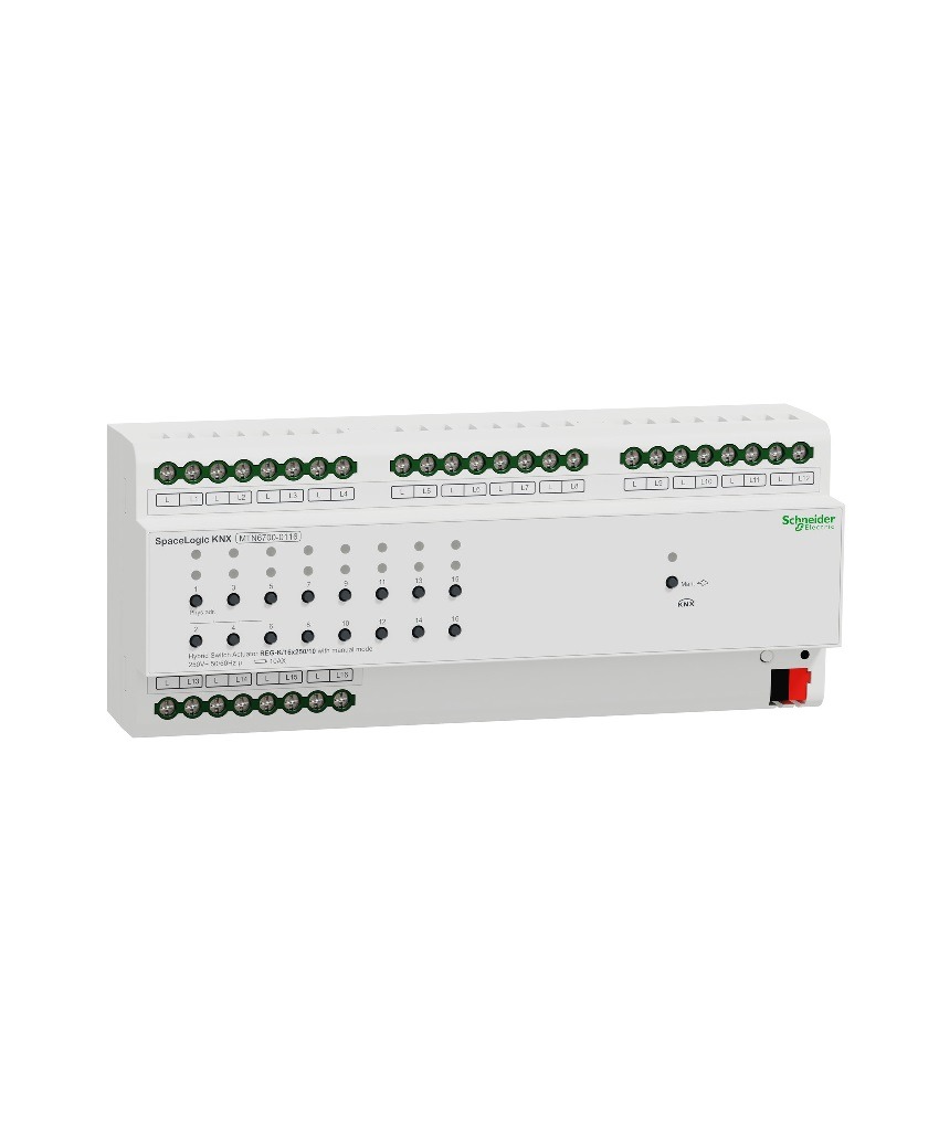 کنترلر هوشمند پرده/سوئیچ/فن کوئل 16 کاناله 10 آمپر Schneider سری SpaceLogic Hybrid با قابلیت کنترل دستی MTN6700-0116