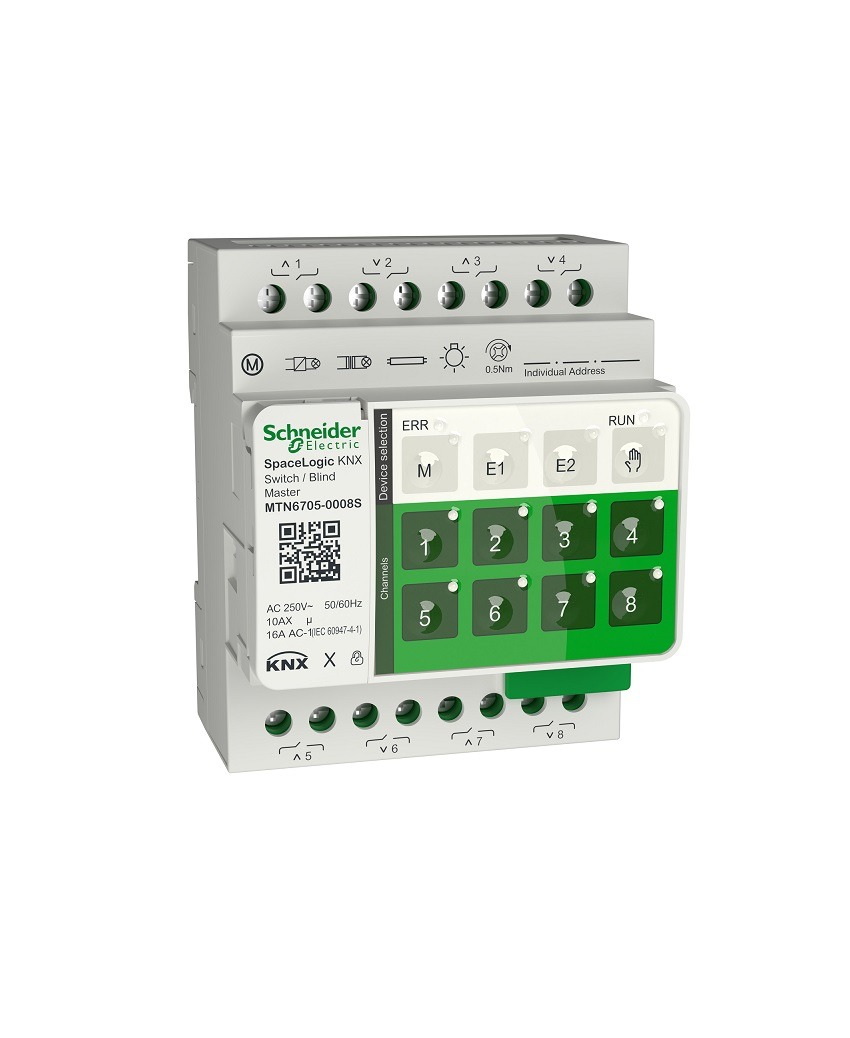 کنترلر هوشمند پرده/سوئیچ 8 کاناله 16 آمپر Master اشنایدر سری ماژولار SpaceLogic SECURE MTN6705-0008S
